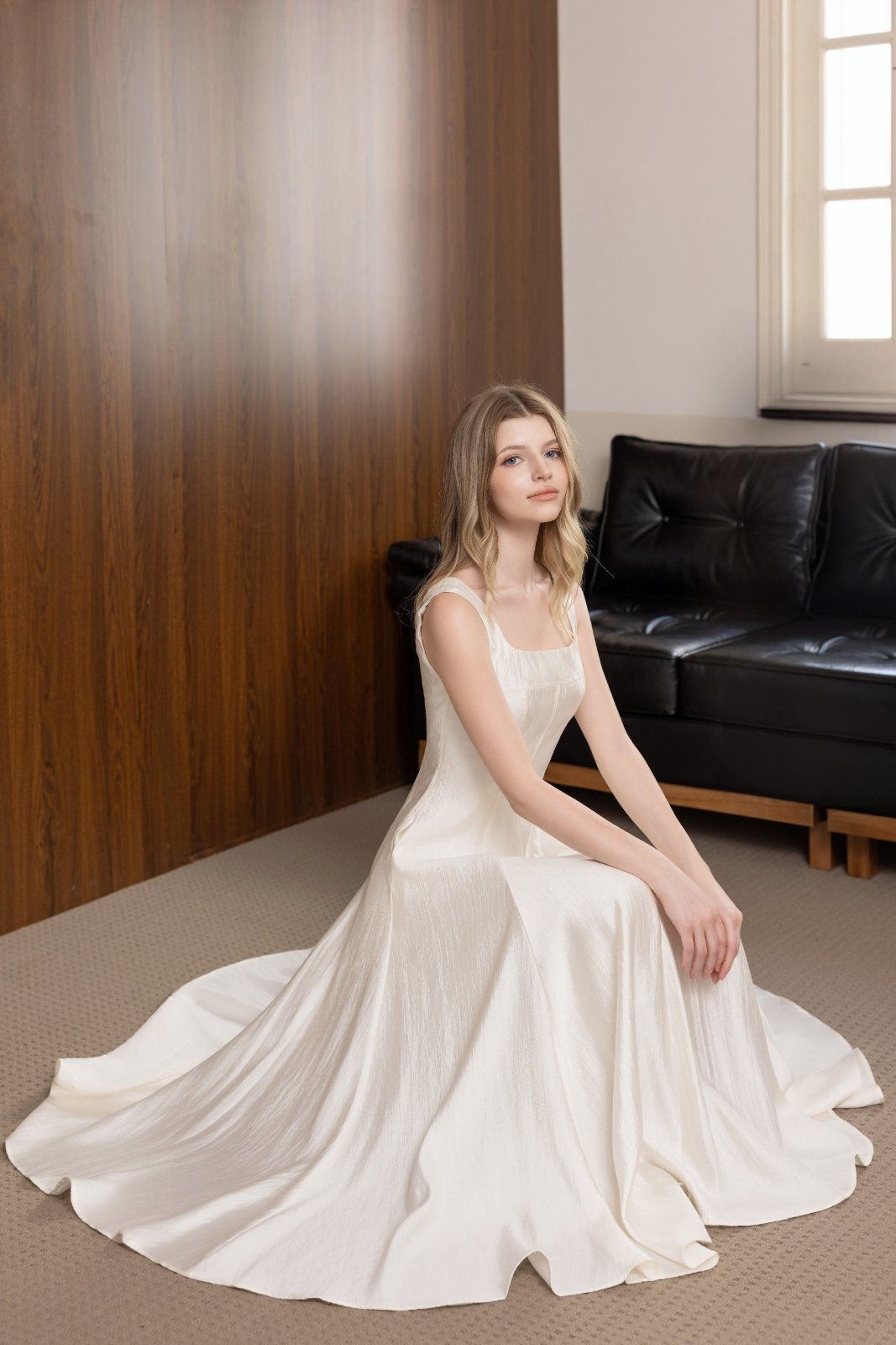 Thanh lý Pass váy midi trắng dáng xòe tiểu thư sang trọng Aura Atelier - ảnh 2