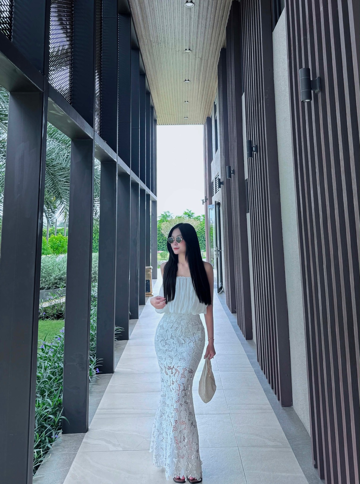 Thanh lý Pass set ren trắng Trân Ali áo quây phối chân váy  - ảnh 2
