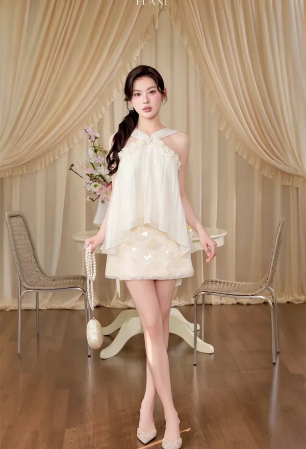 Pass set váy Flane chính hãng new chưa mặc