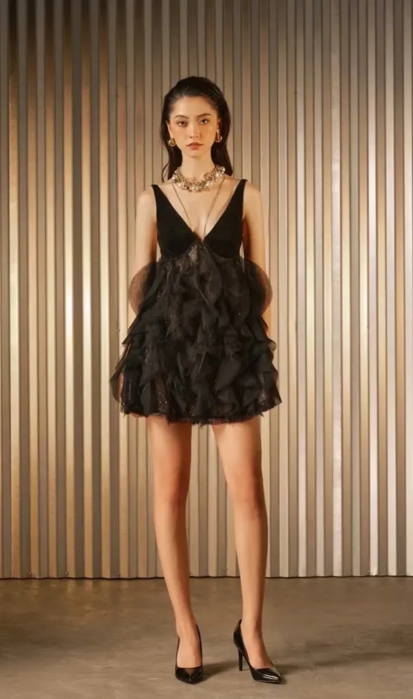 Pass váy babydoll ngắn màu đen OLV dễ thương Size M