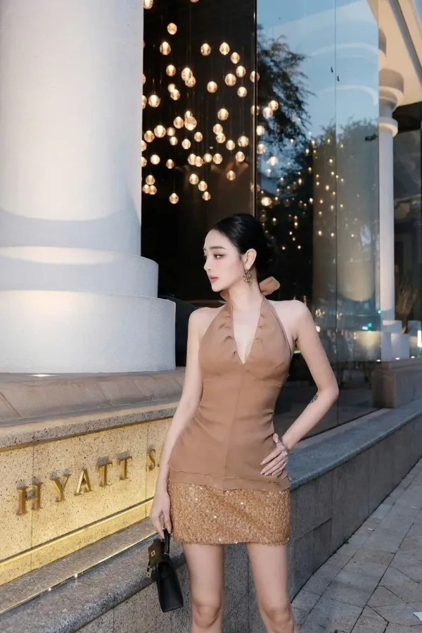 Thanh lý Pass set áo yếm và chân váy đính sequin màu nâu - ChouChou - ảnh nhỏ 1