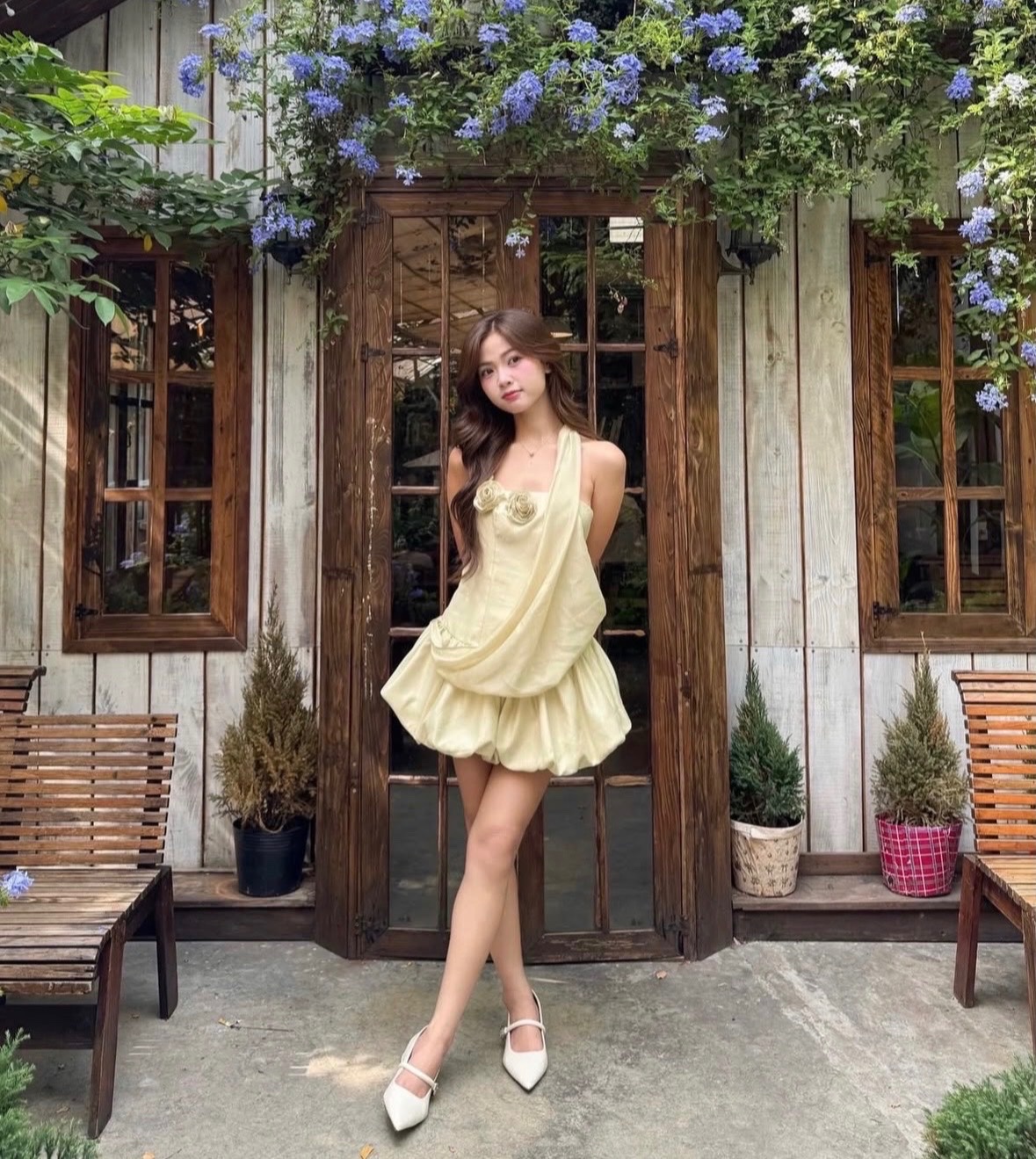 Thanh lý Pass đầm vạt chéo xanh bơ Goutdejun  - ảnh 5