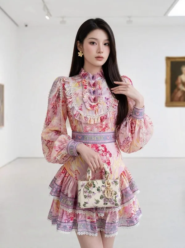 Pass váy ngắn td tiểu thư tiết hoa Everchic