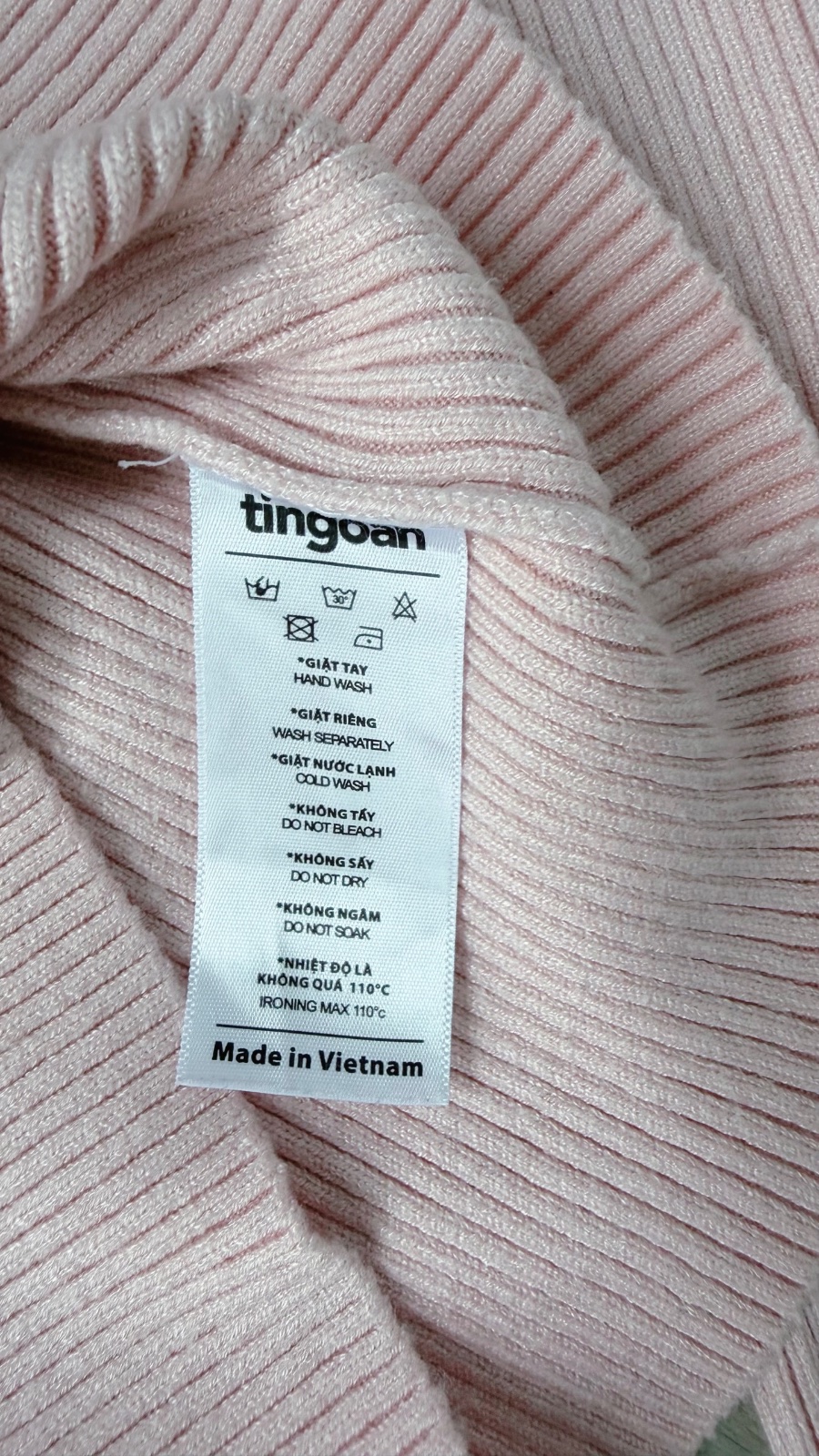 Thanh lý Pass áo len Tingoan hở vai màu hồng phấn nhẹ nhàng - Size Freesize - ảnh 3