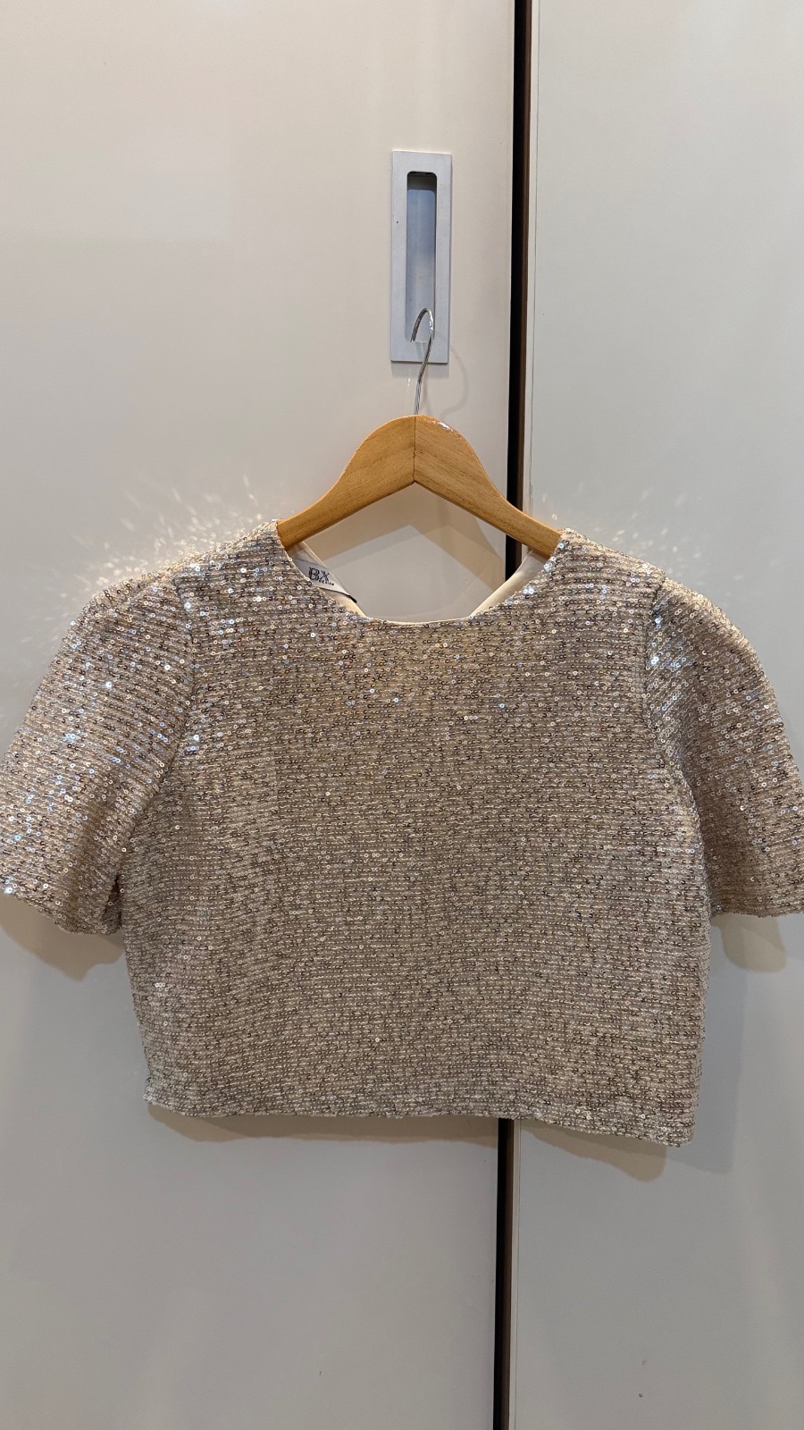 Thanh lý Pass áo tay ngắn croptop kim sa thiết kế - ảnh 1