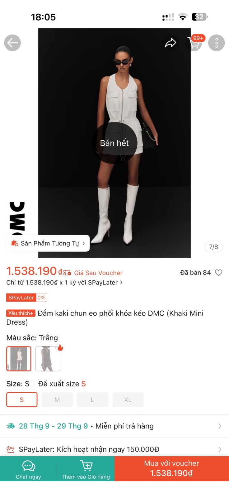 Thanh lý Pass váy DMC dáng gile trắng phối túi hộp cá tính - ảnh 4