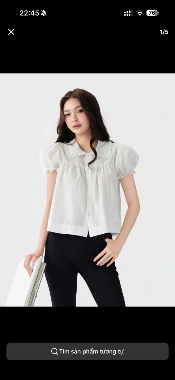 Pass áo babydoll trắng basic AGUJA