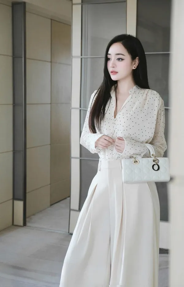 Pass set Chouchou áo sơ mi phối quần ống rộng còn tag