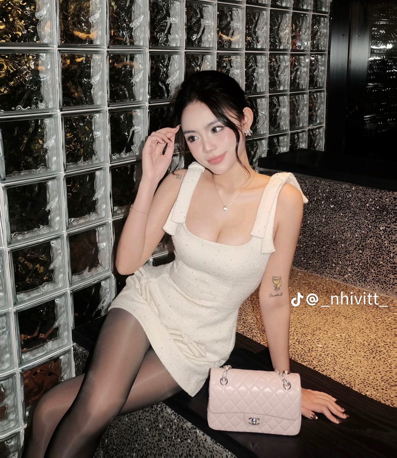 Thanh lý Pass váy tweed màu trắng Amelie  - ảnh 2