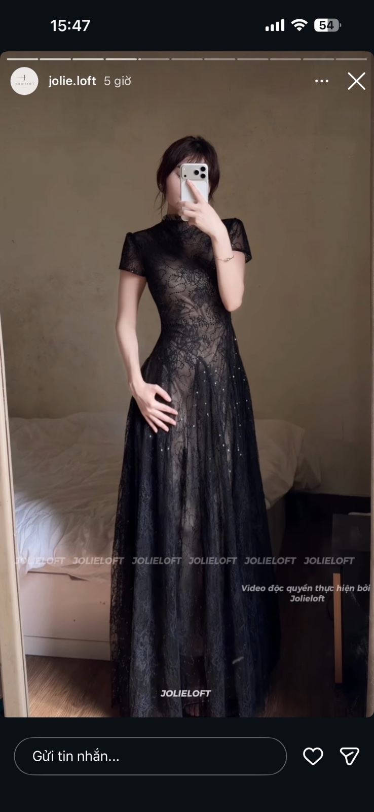 Thanh lý Pass đầm Jolie Loft ren màu đen sang chảnh Size L - ảnh 1
