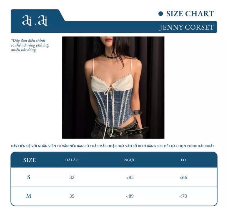 Thanh lý Pass áo corset phối ren dáng ôm màu xanh phối trắng - ai.ai - ảnh 2
