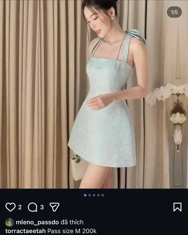 Pass váy ngắn dáng xòe màu xanh mint QCCC