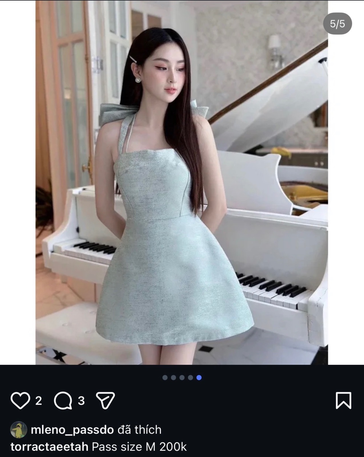 Thanh lý Pass váy ngắn dáng xòe màu xanh mint QCCC - ảnh 2