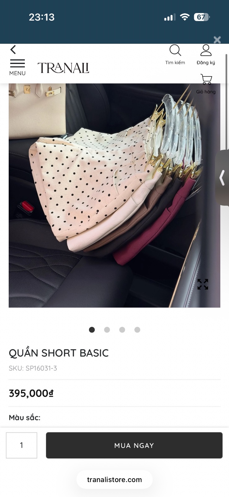 Thanh lý Pass new quần short basic chấm bi Trân Ali - ảnh 1