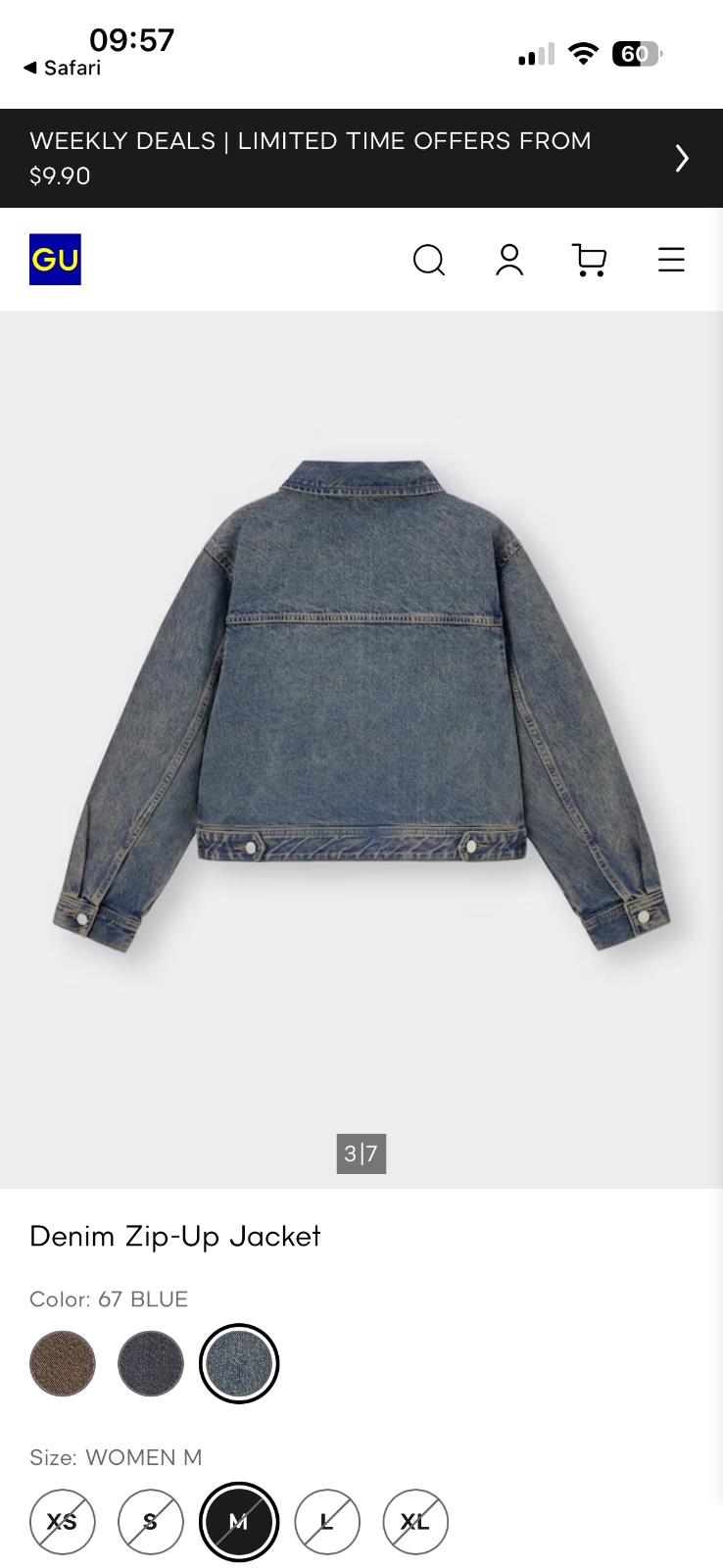 Thanh lý Pass áo khoác jeans lửng hãng GU auth - ảnh 2