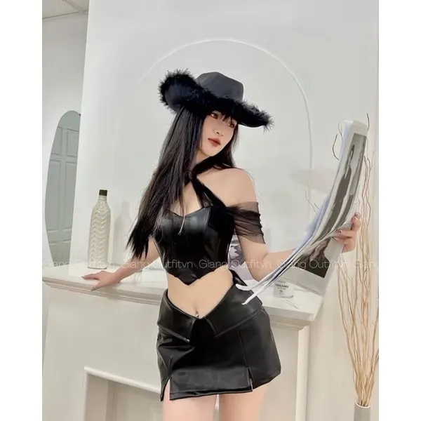 Pass set đồ da đen cá tính QCCC