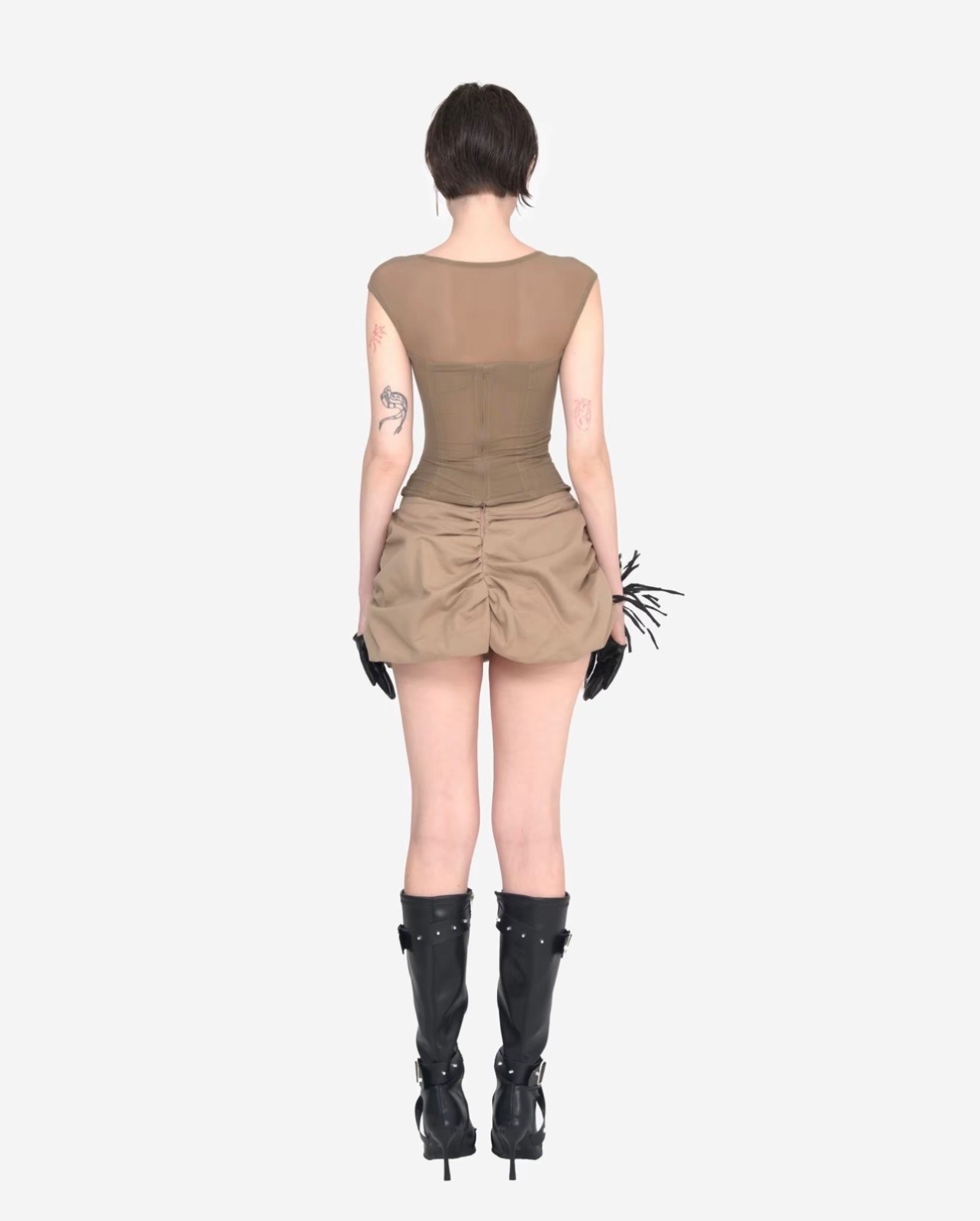 Thanh lý Pass áo corset RUE de RUE màu nâu tây cá tính - ảnh 2