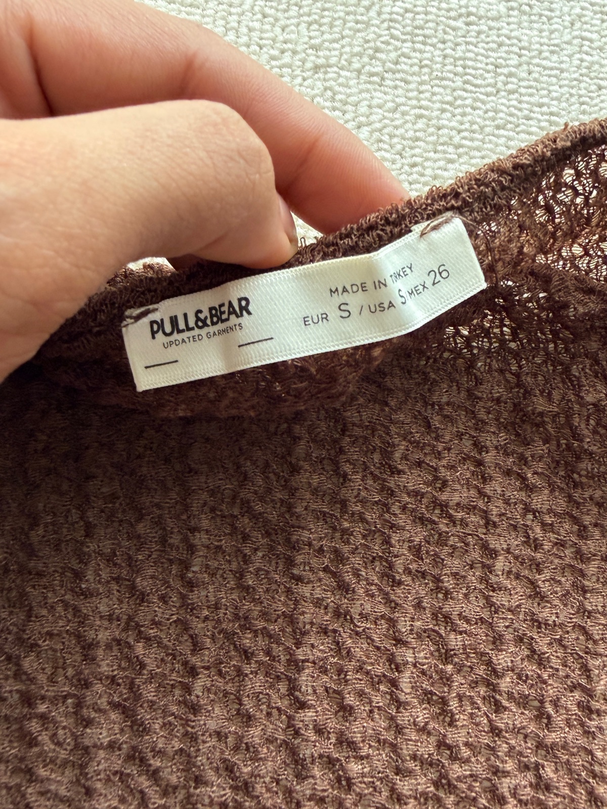 Thanh lý Pass set len nâu PULL&BEAR 3 món gồm áo khoác, yếm buộc dây và quần dài - ảnh 5