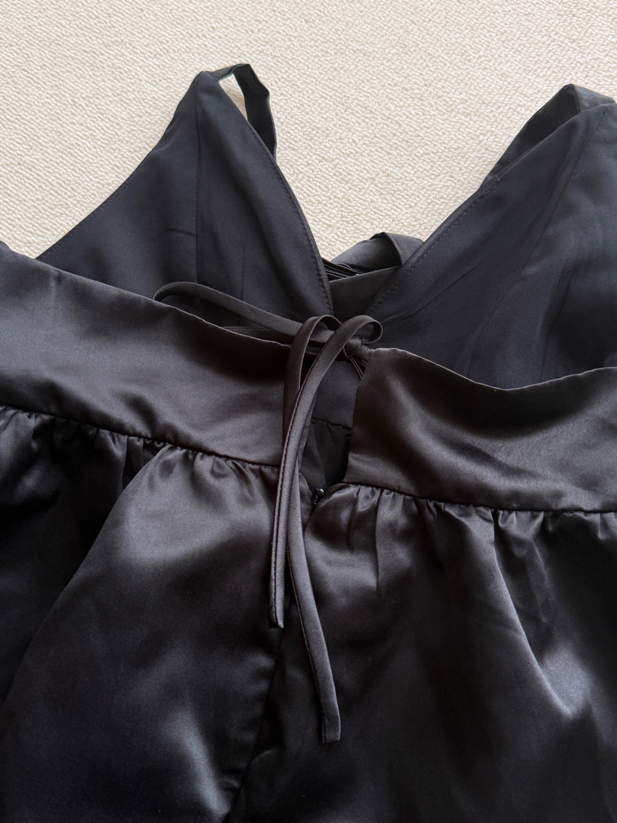 Thanh lý Pass váy Dottie Babydoll đen dáng xòe tiểu thư cột dây cổ xinh xắn - ảnh 3