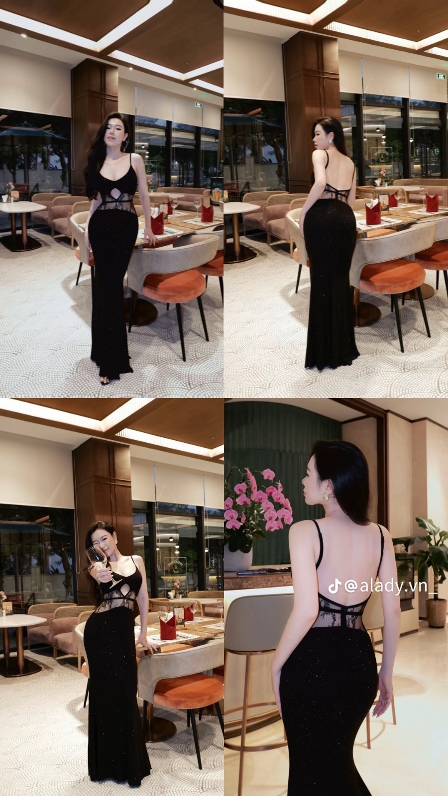 Thanh lý Pass váy ALady body đen dáng dài phối ren quyến rũ - ảnh 3