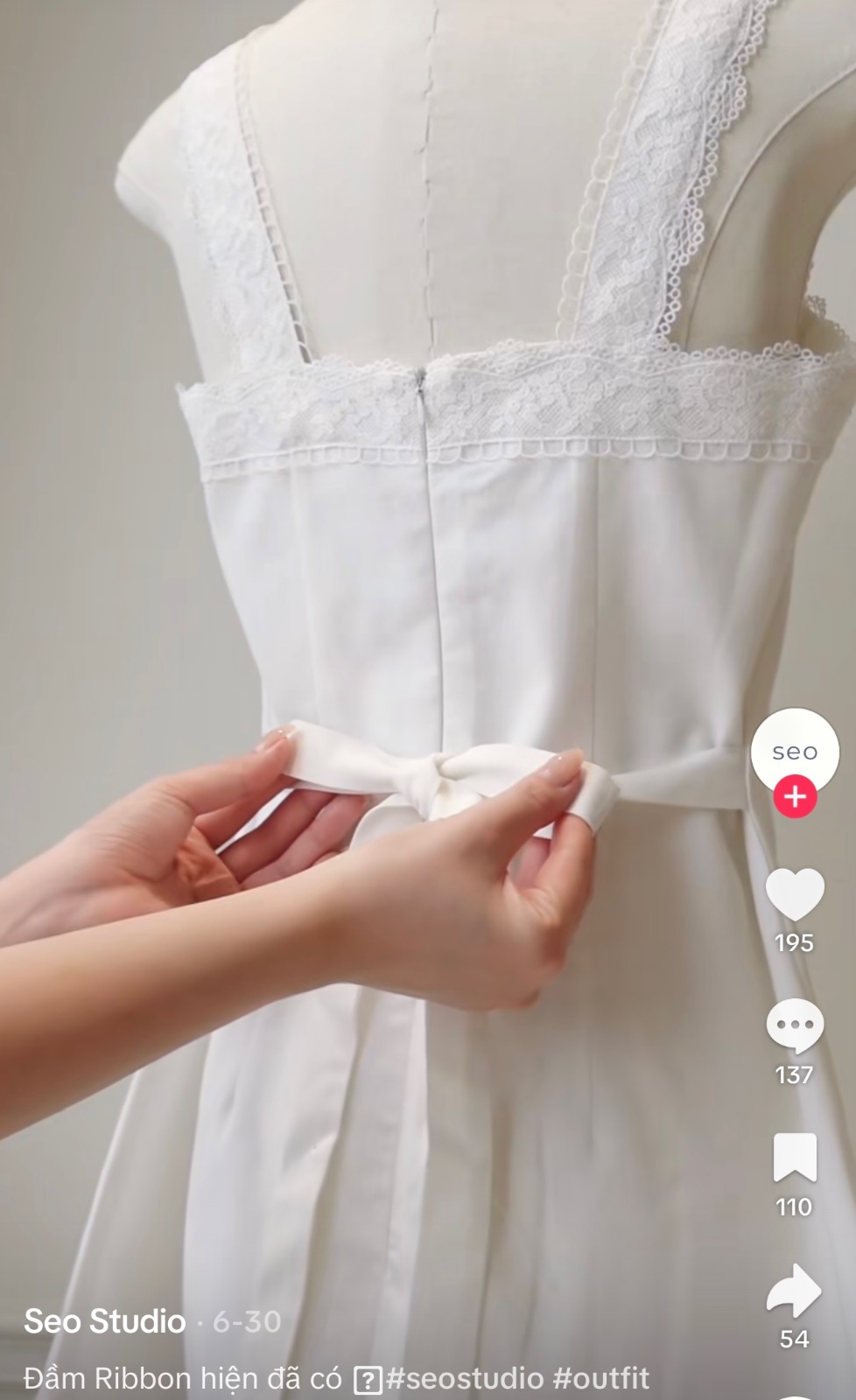 Thanh lý Pass váy dáng suông phối ren tiểu thư nhẹ nhàng Seo Studio - ảnh 2