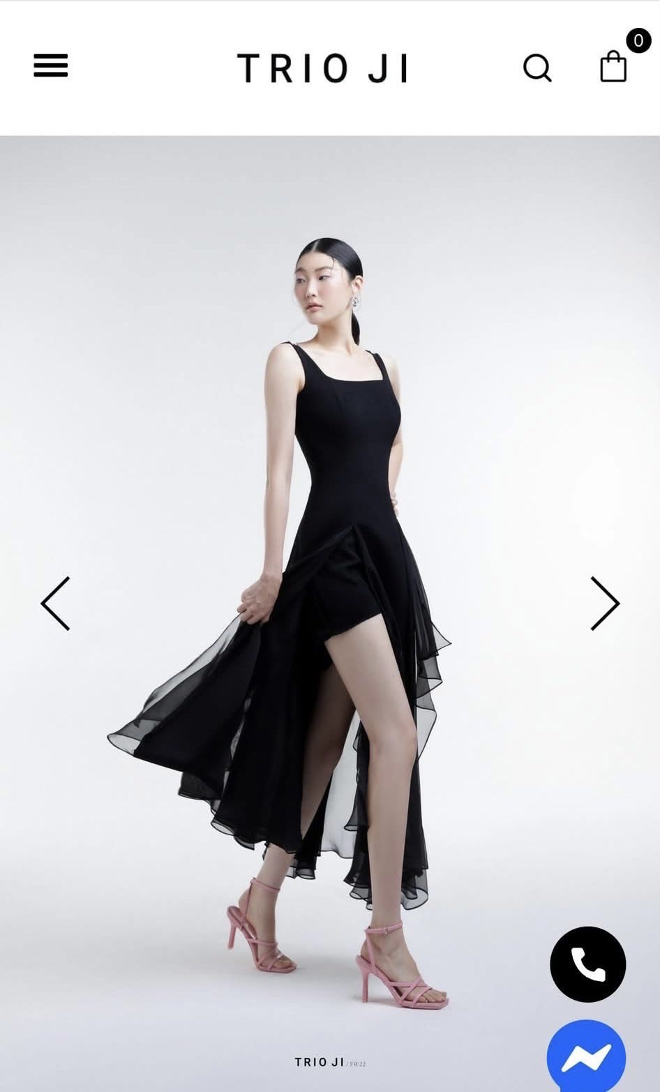 Thanh lý Pass váy đen chuẩn hãng Trio Ji phối tà voan cách điệu còn hộp + tag - ảnh 1