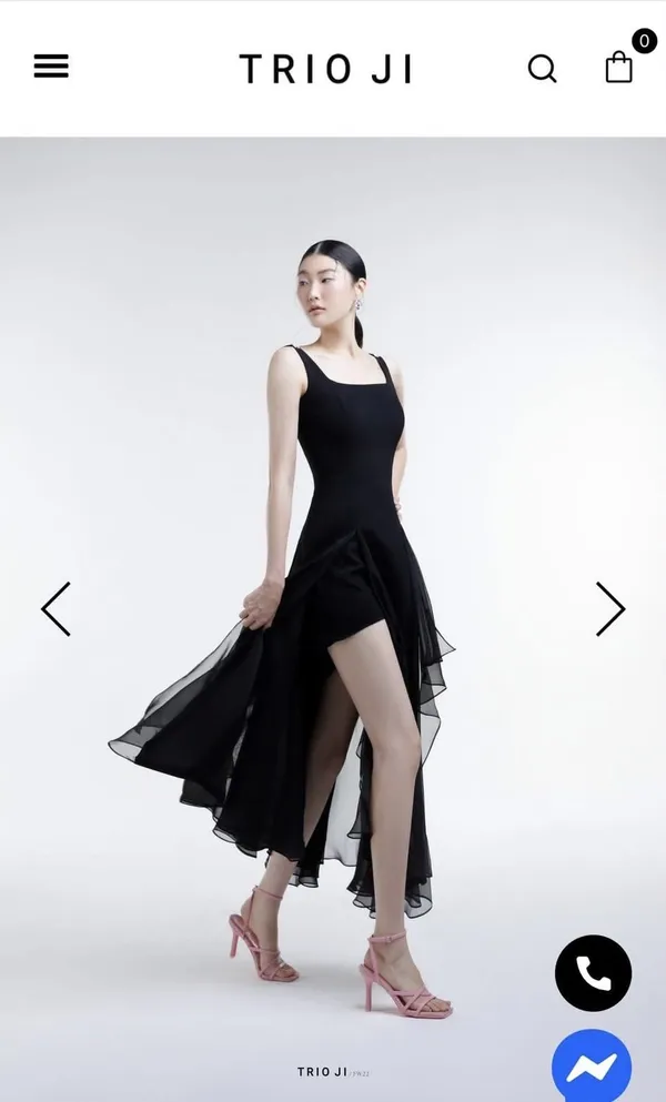 Pass váy đen chuẩn hãng Trio Ji phối tà voan cách điệu còn hộp + tag