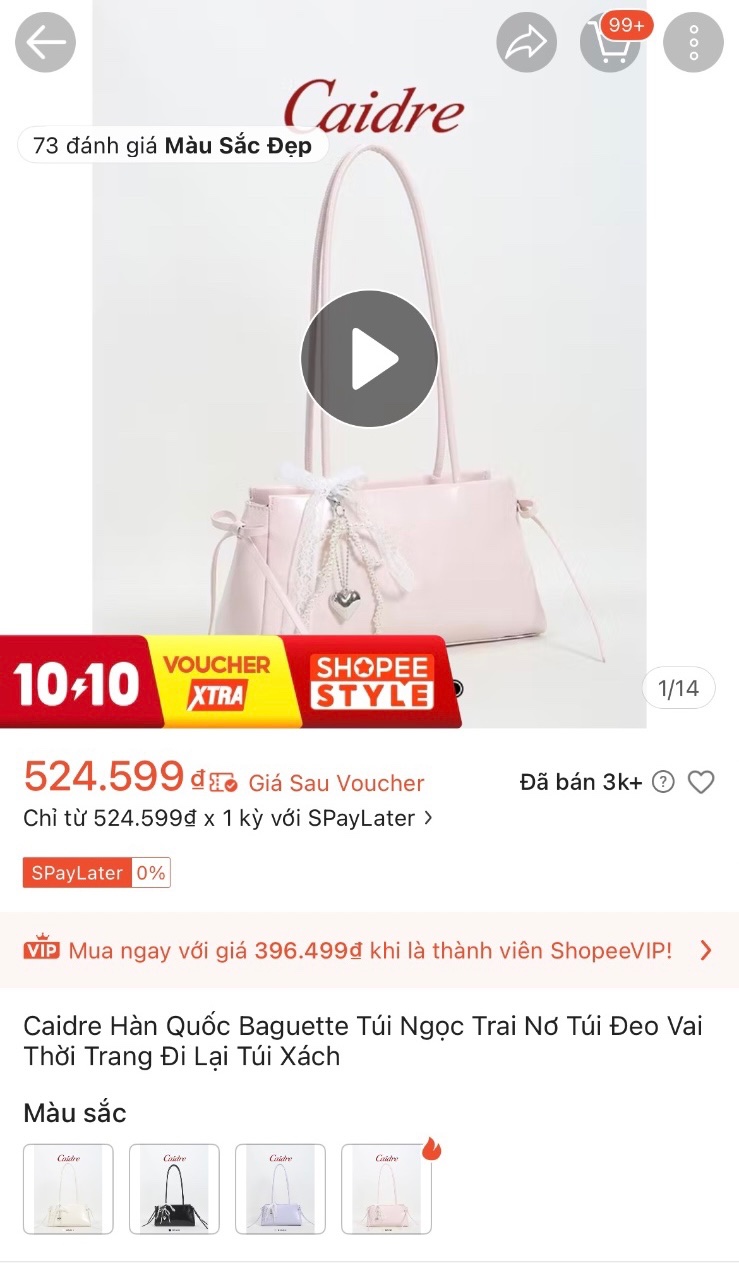 Thanh lý Pass túi Caidre màu hồng pastel xinh xắn - ảnh 4