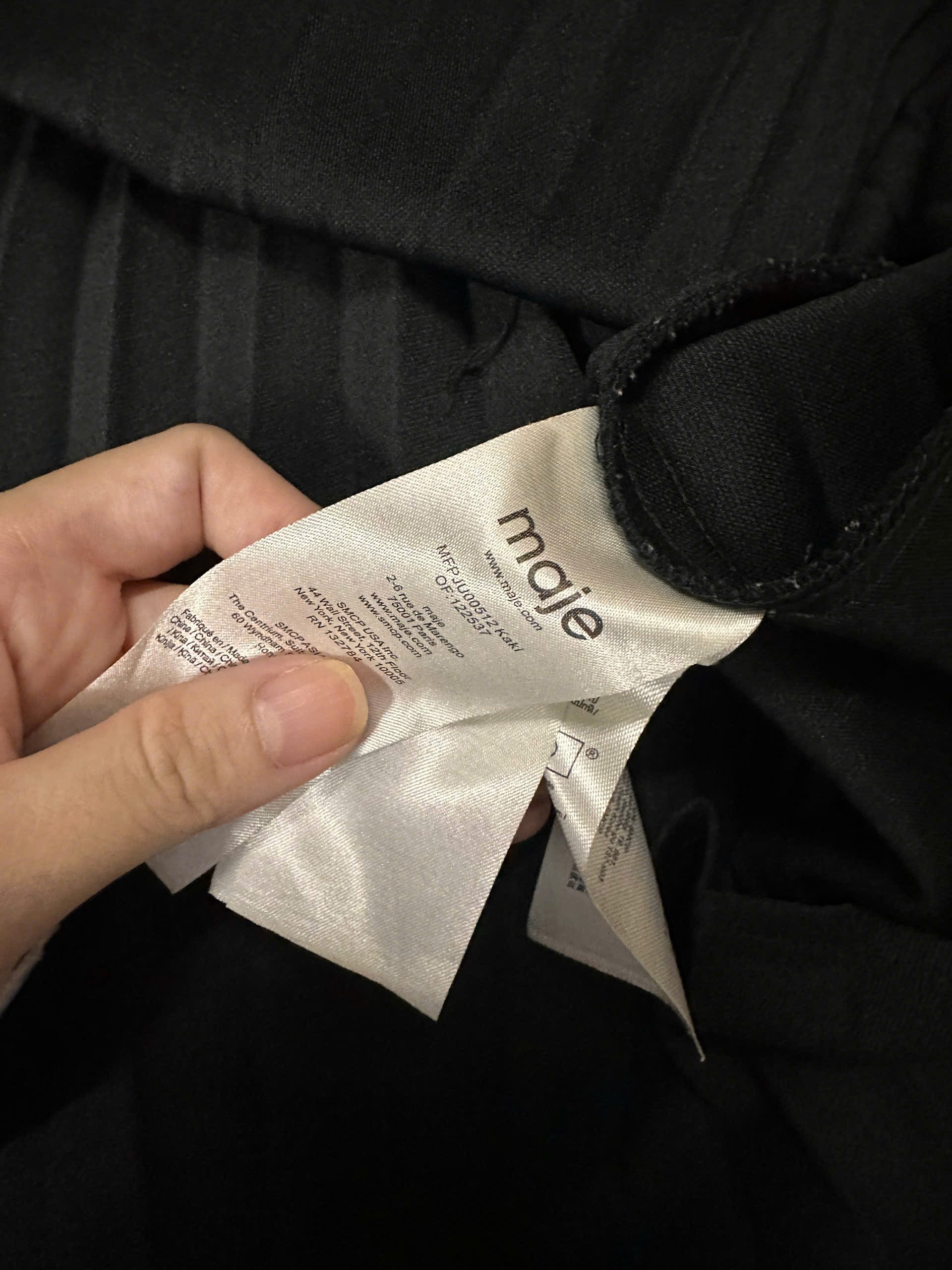 Thanh lý Pass váy Maje Auth size 34 đen phối trắng dáng xếp ly  - ảnh 3