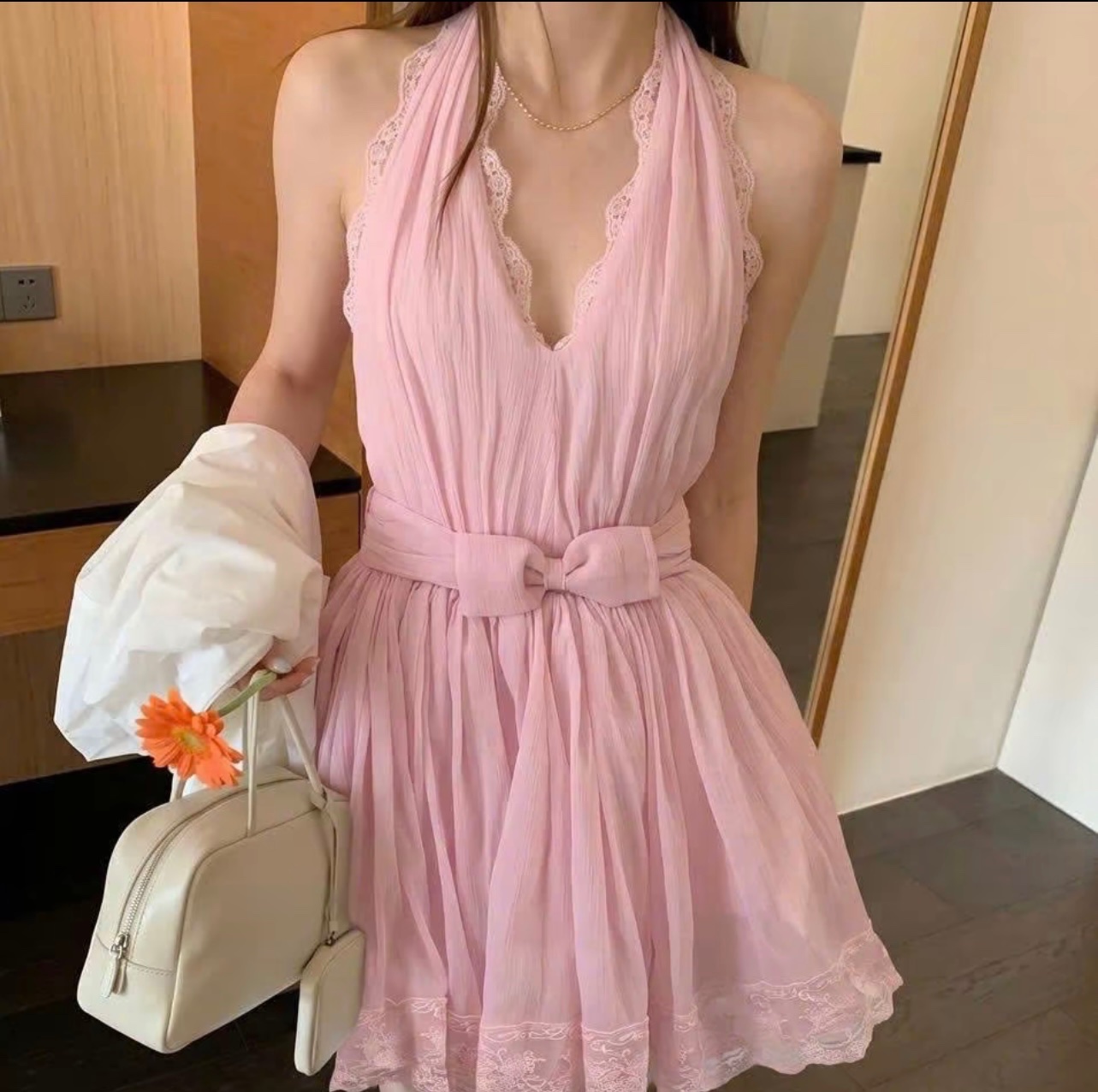Thanh lý Pass Đầm Yếm Màu Hồng Ononmm Danila  - ảnh 3