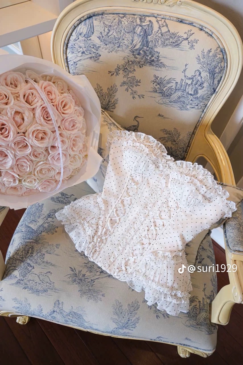 Thanh lý Pass áo cúp corset Thảo BiBi chấm bi phối ren - ảnh 2