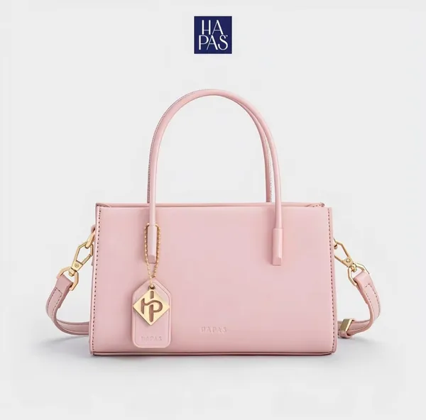 Pass túi xách nữ HAPAS màu hồng pastel full box hộp giấy