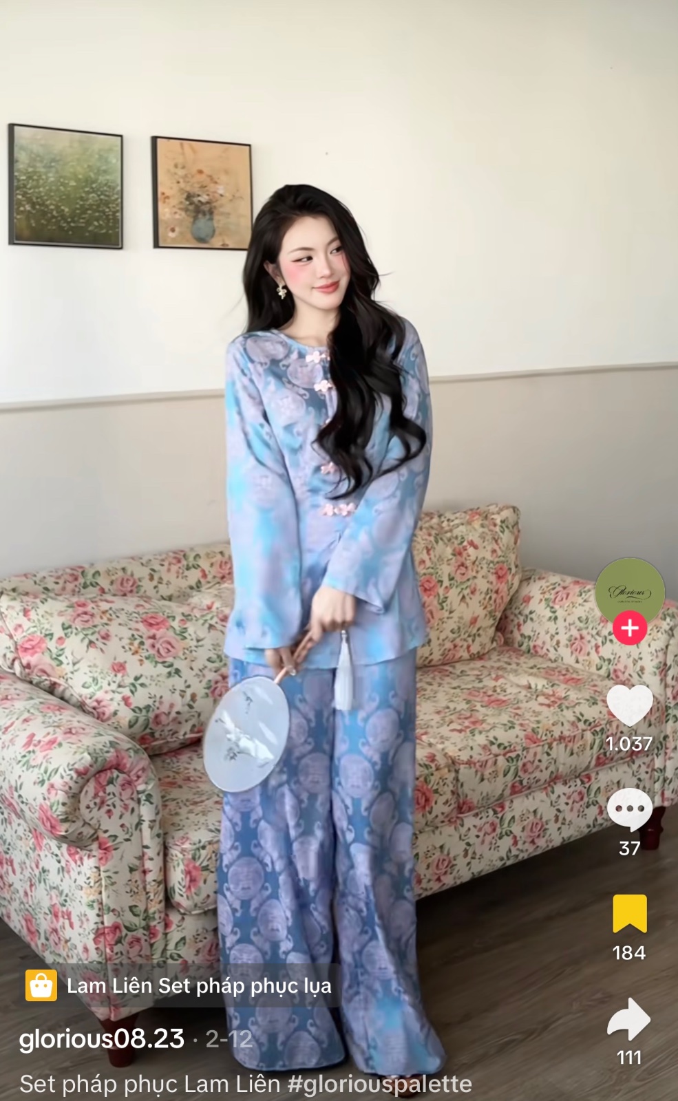 Thanh lý Pass bộ bà ba lụa xanh Glorius form đẹp tôn da - ảnh 2