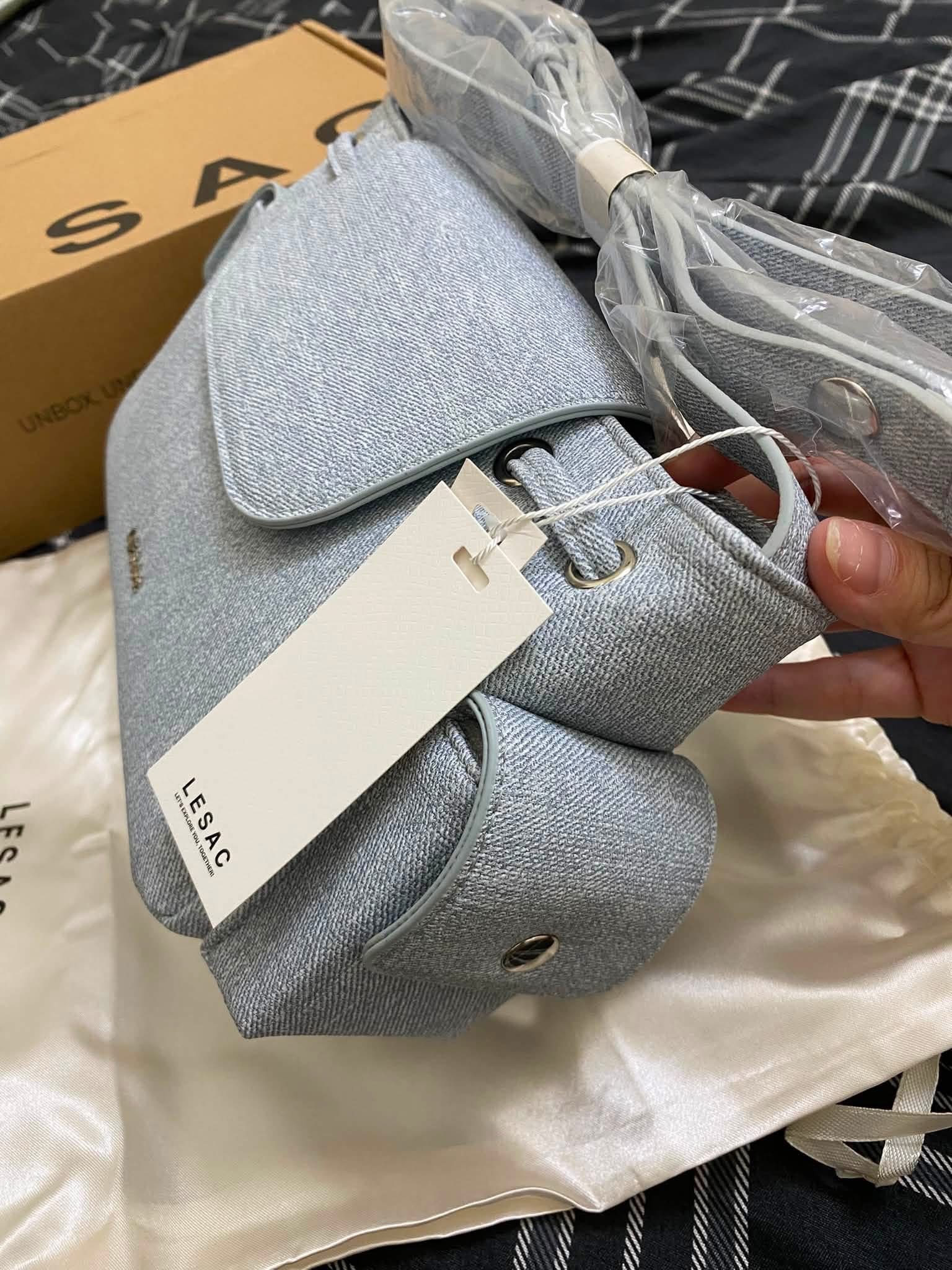 Thanh lý Pass túi chính hãng Lesac màu xanh denim new tag - ảnh 3