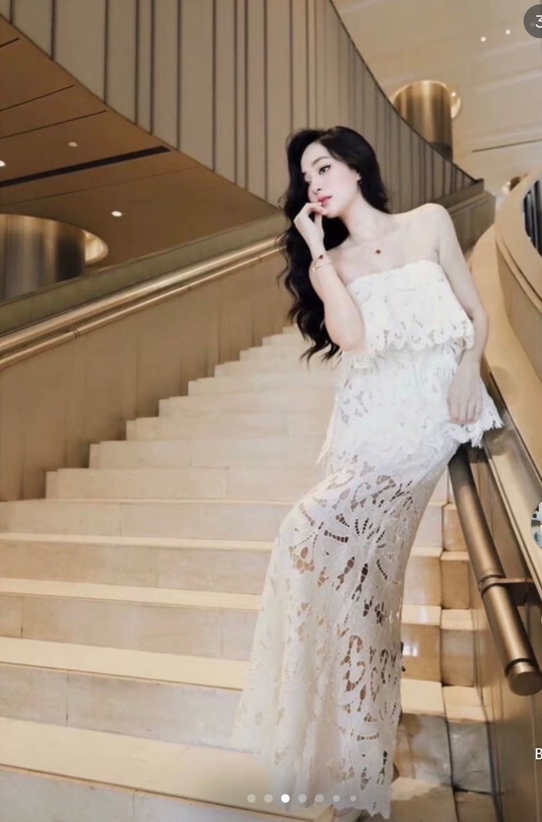 Thanh lý Pass váy dáng dài cúp ngực ren xếp tầng Trân Ali - ảnh 2