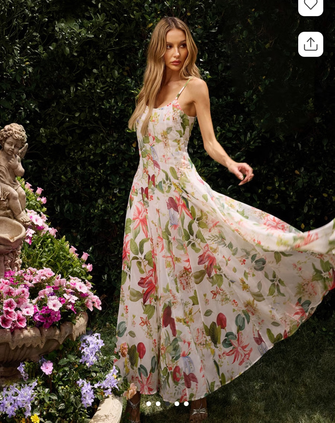Thanh lý Pass váy maxi hãng Bella Barnett họa tiết hoa lá nhẹ nhàng - ảnh 3