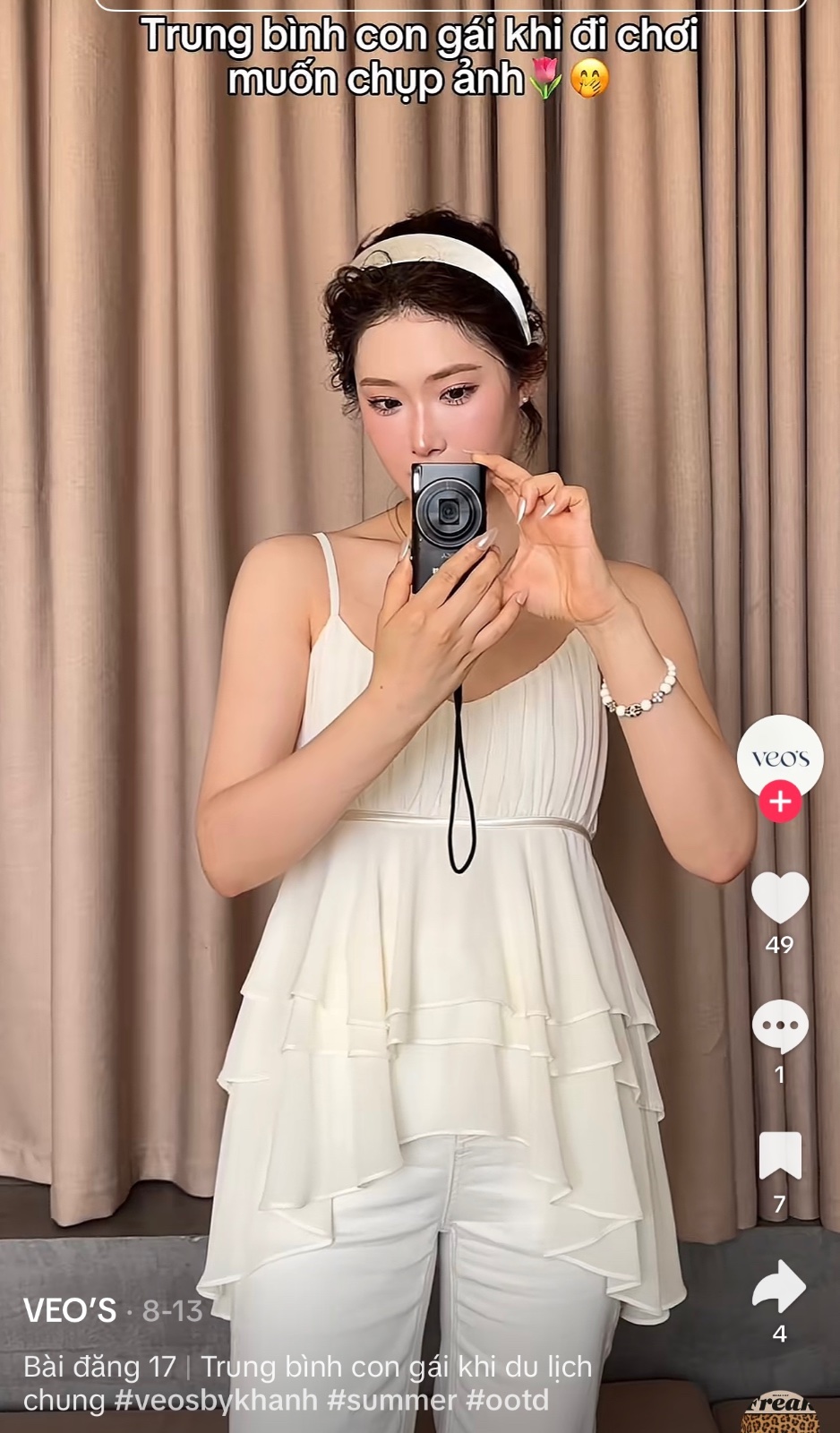 Thanh lý Pass áo hai dây xếp tầng màu trắng hãng Veo’s - ảnh 3