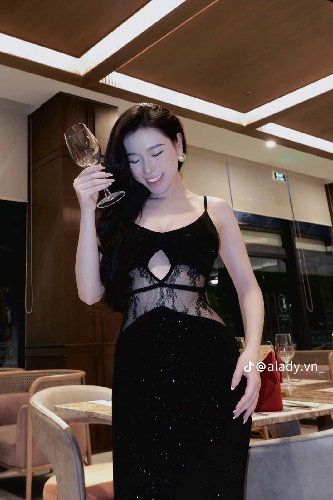 Thanh lý Pass váy ALady body đen dáng dài phối ren quyến rũ - ảnh 6