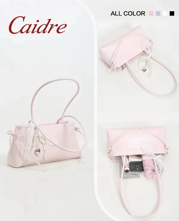 Pass túi Caidre màu hồng pastel xinh xắn