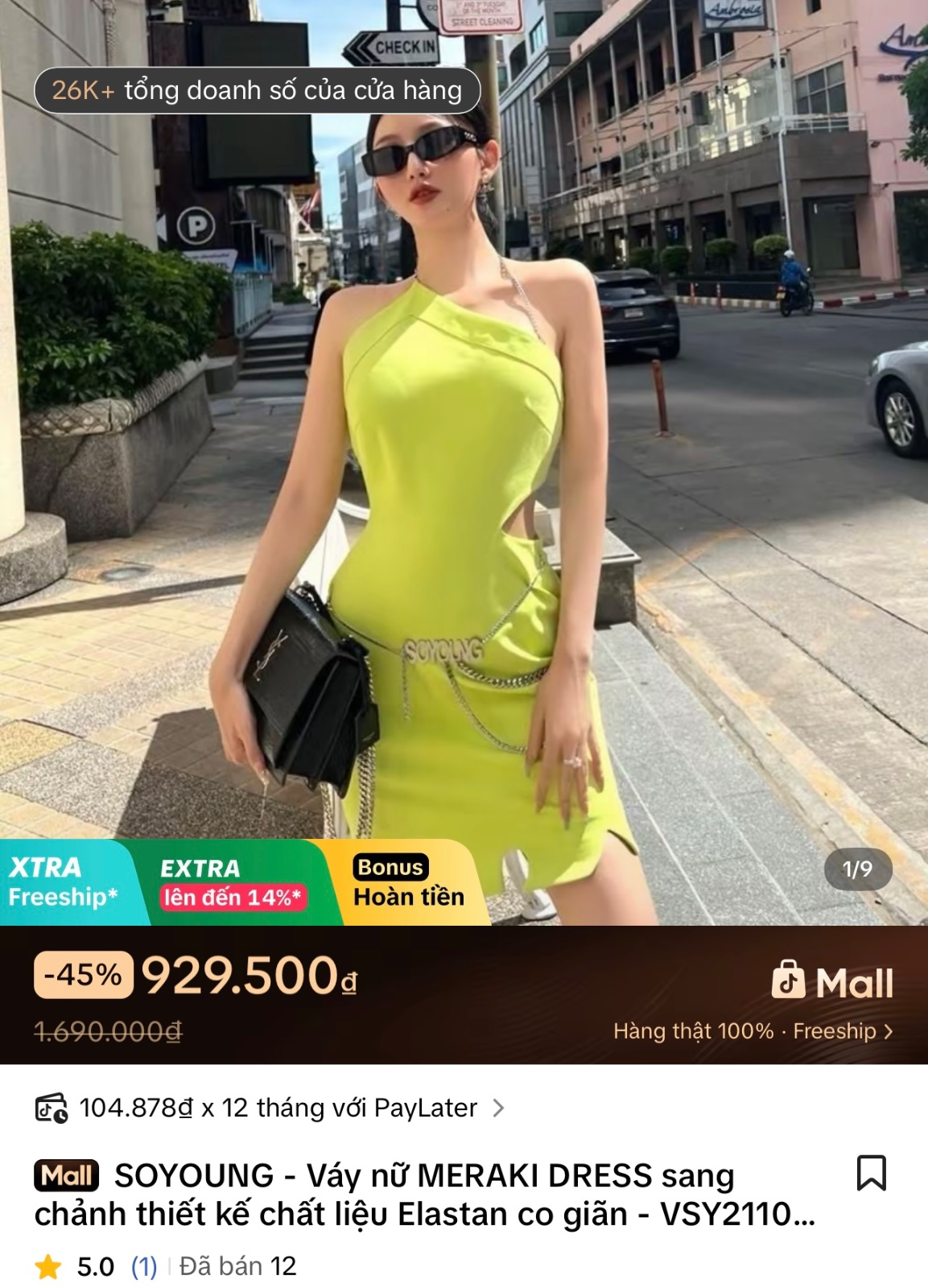 Thanh lý Pass đầm xanh dạ quang Soyoung size M - ảnh 2