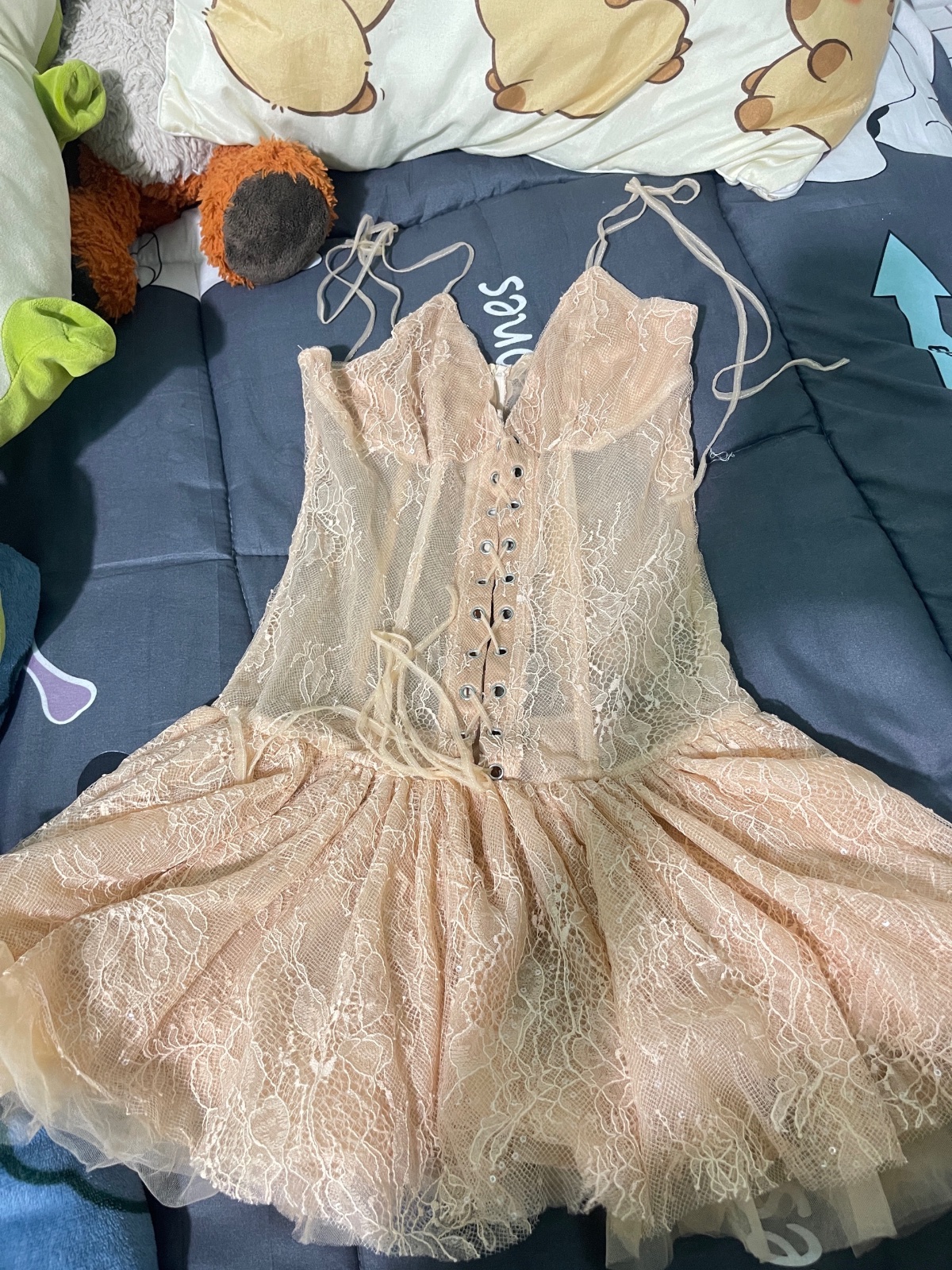 Thanh lý Pass váy Maika dáng corset ngắn màu hồng nude Size M - ảnh 3