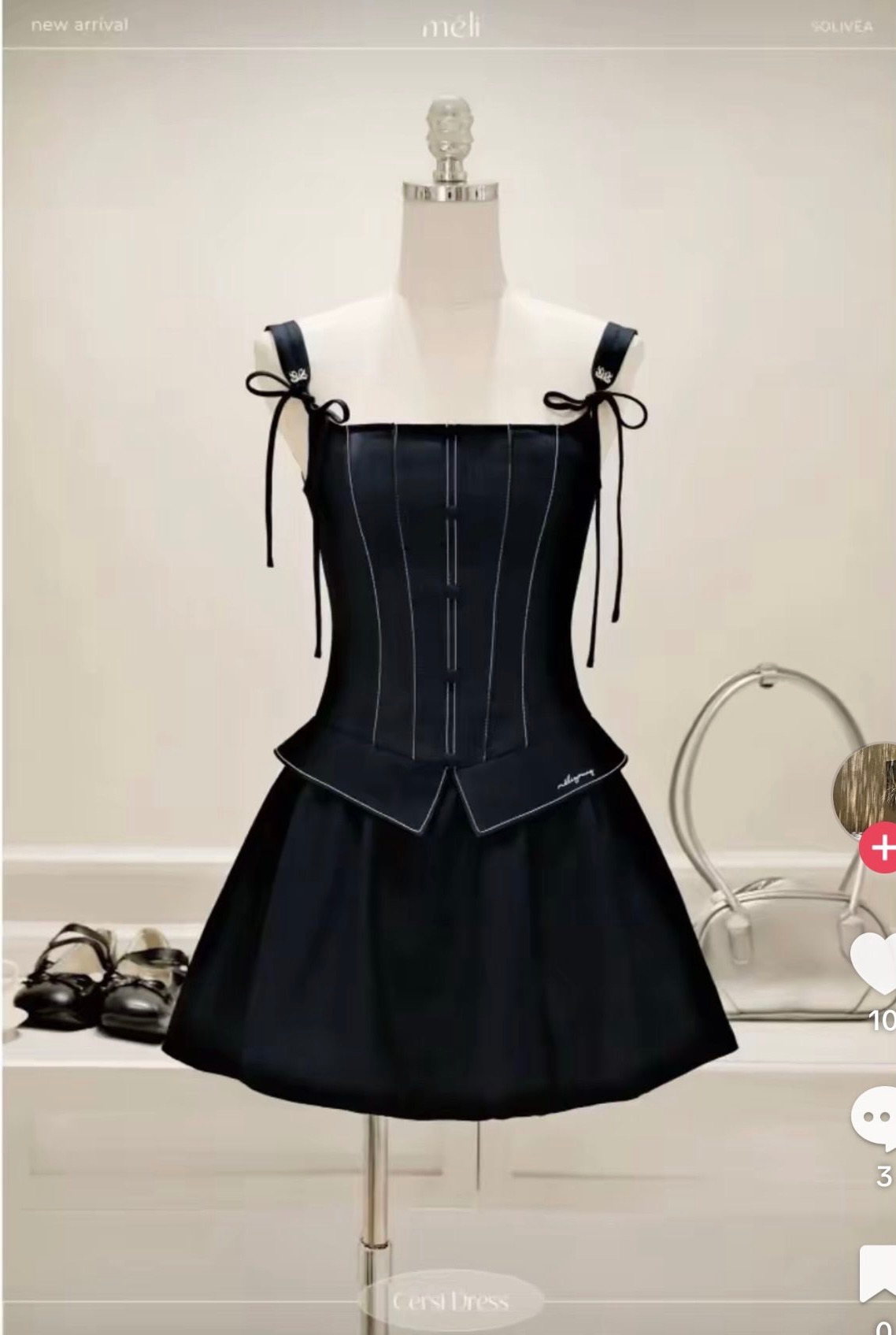 Thanh lý Pass set Méli áo + váy denim phối dây xinh xắn - ảnh 2