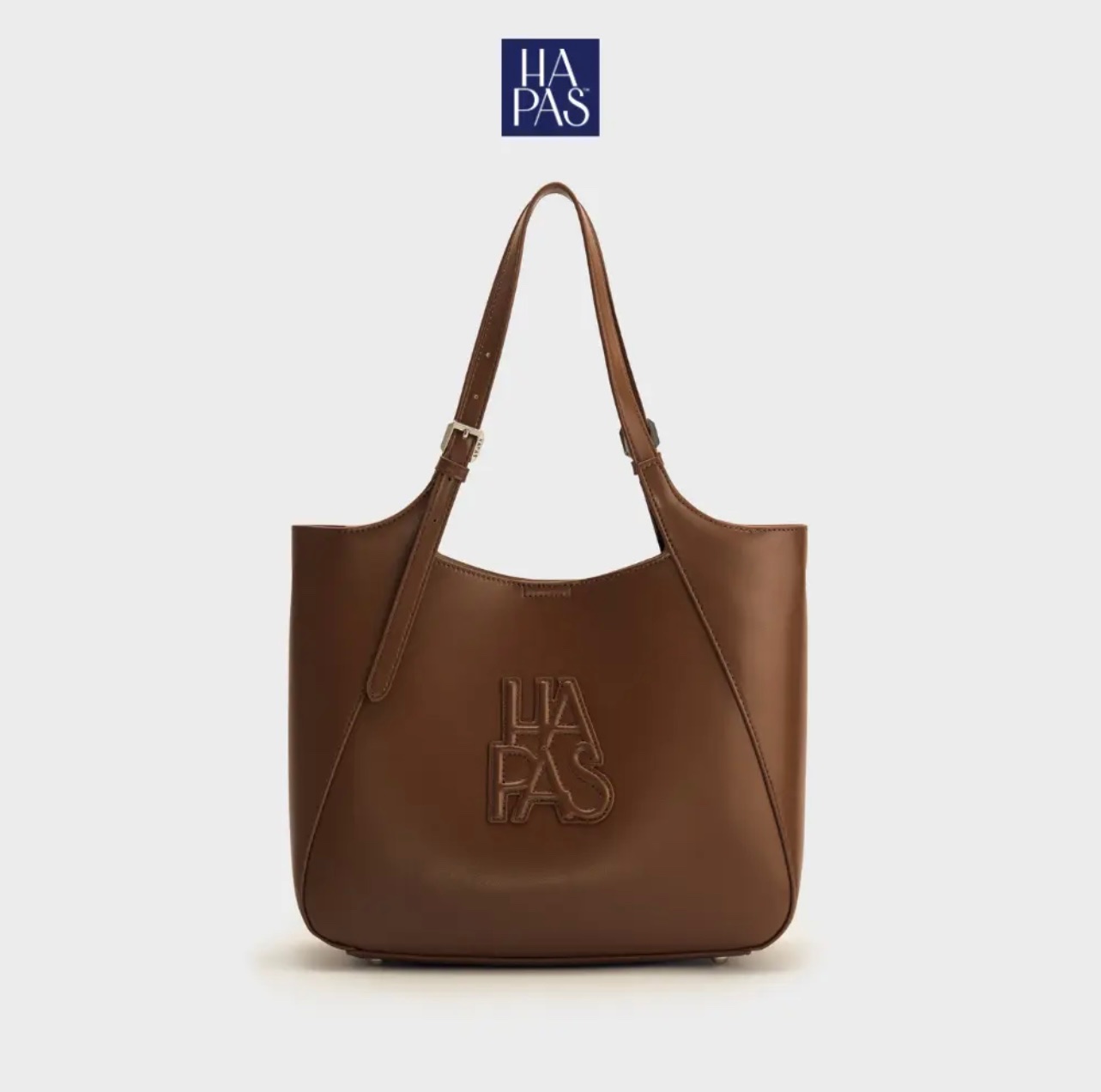 Thanh lý Pass thanh lý túi tote HAPAS 33 inch màu nâu có box - ảnh 1