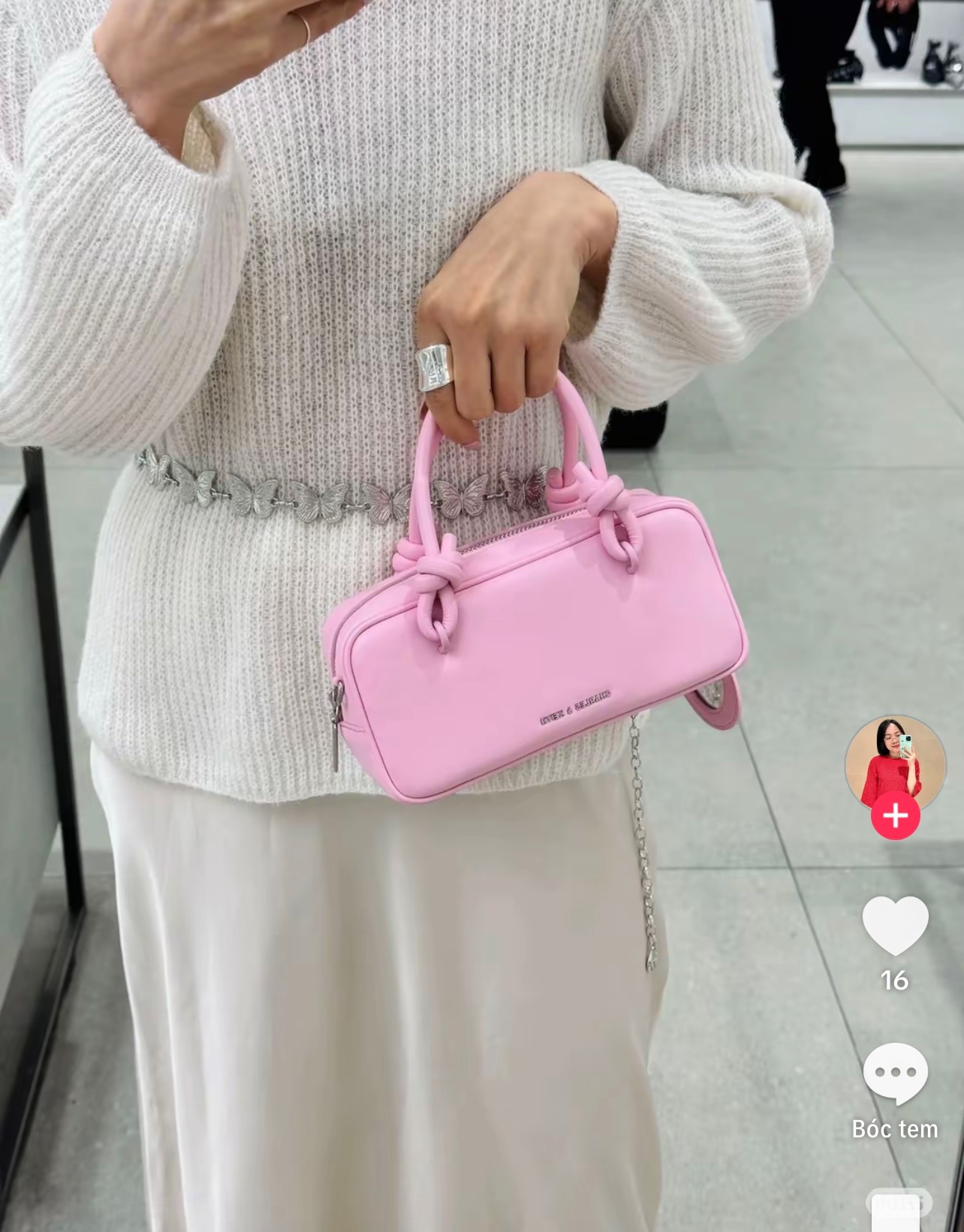 Thanh lý Pass túi xách Charles & Keith màu hồng pastel xinh xắn - ảnh 2
