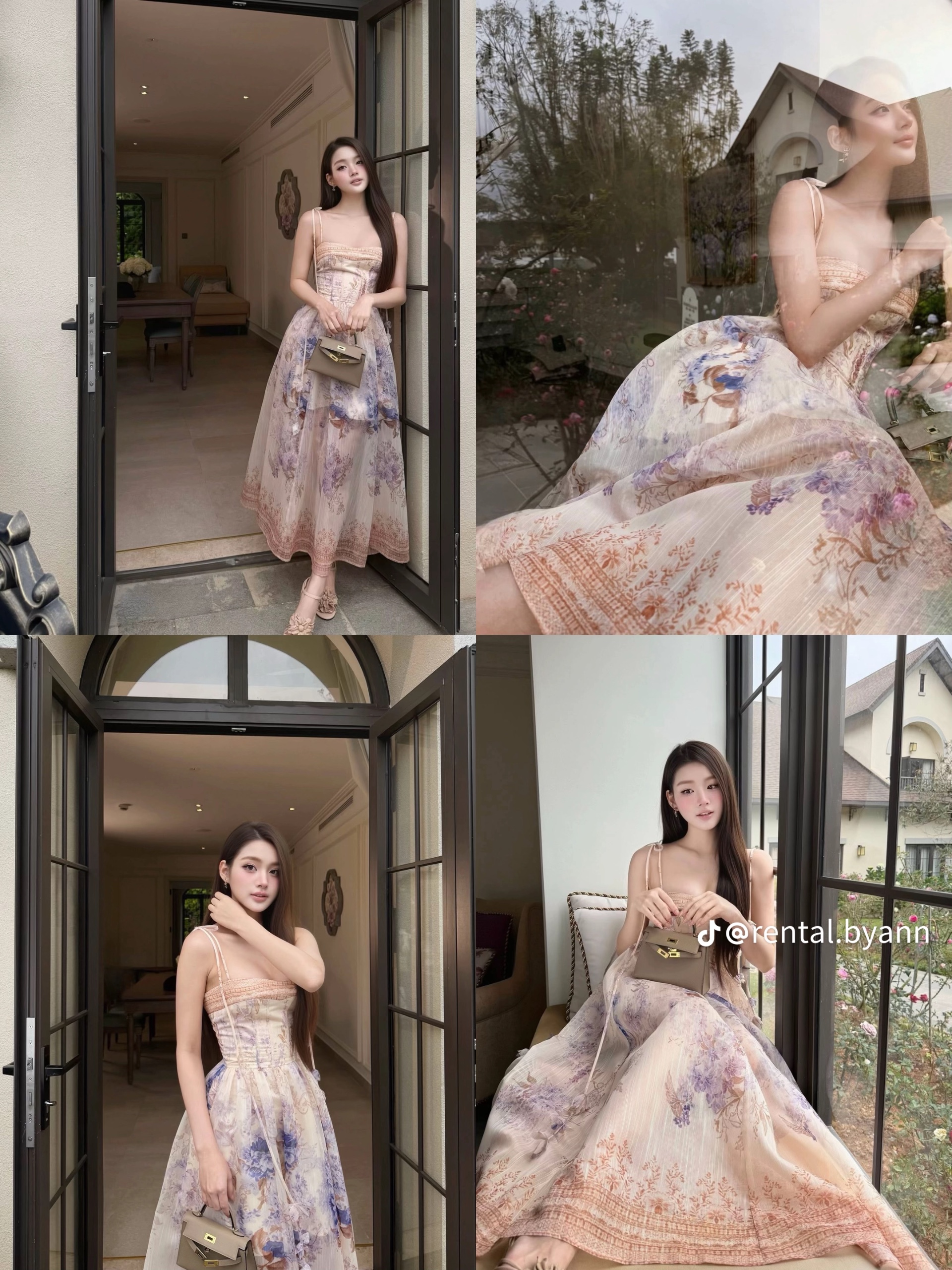 Thanh lý Pass váy ChouChou tone kem phối họa tiết hoa cổ điển - ảnh 2