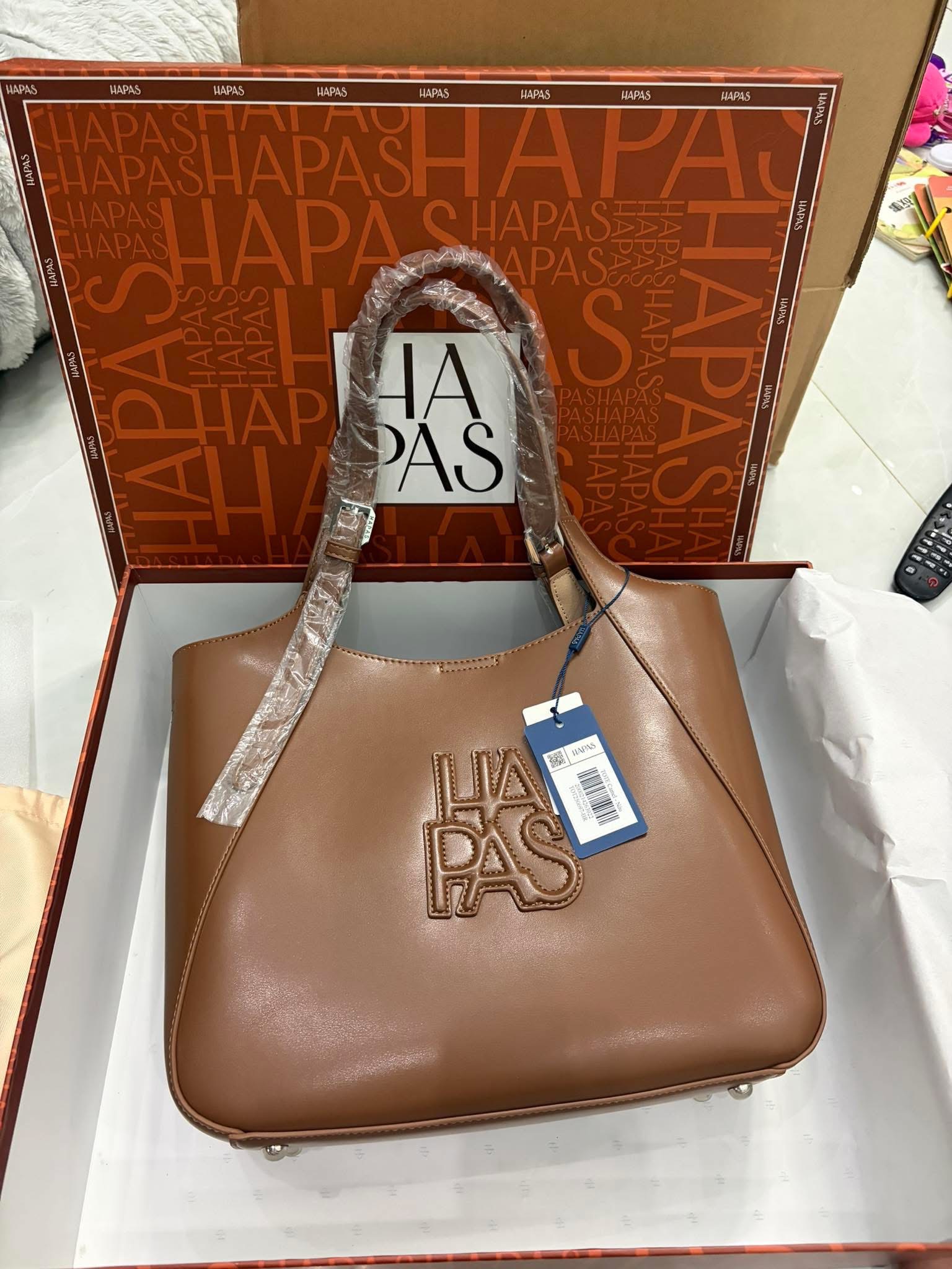 Thanh lý Pass thanh lý túi tote HAPAS 33 inch màu nâu có box - ảnh 3
