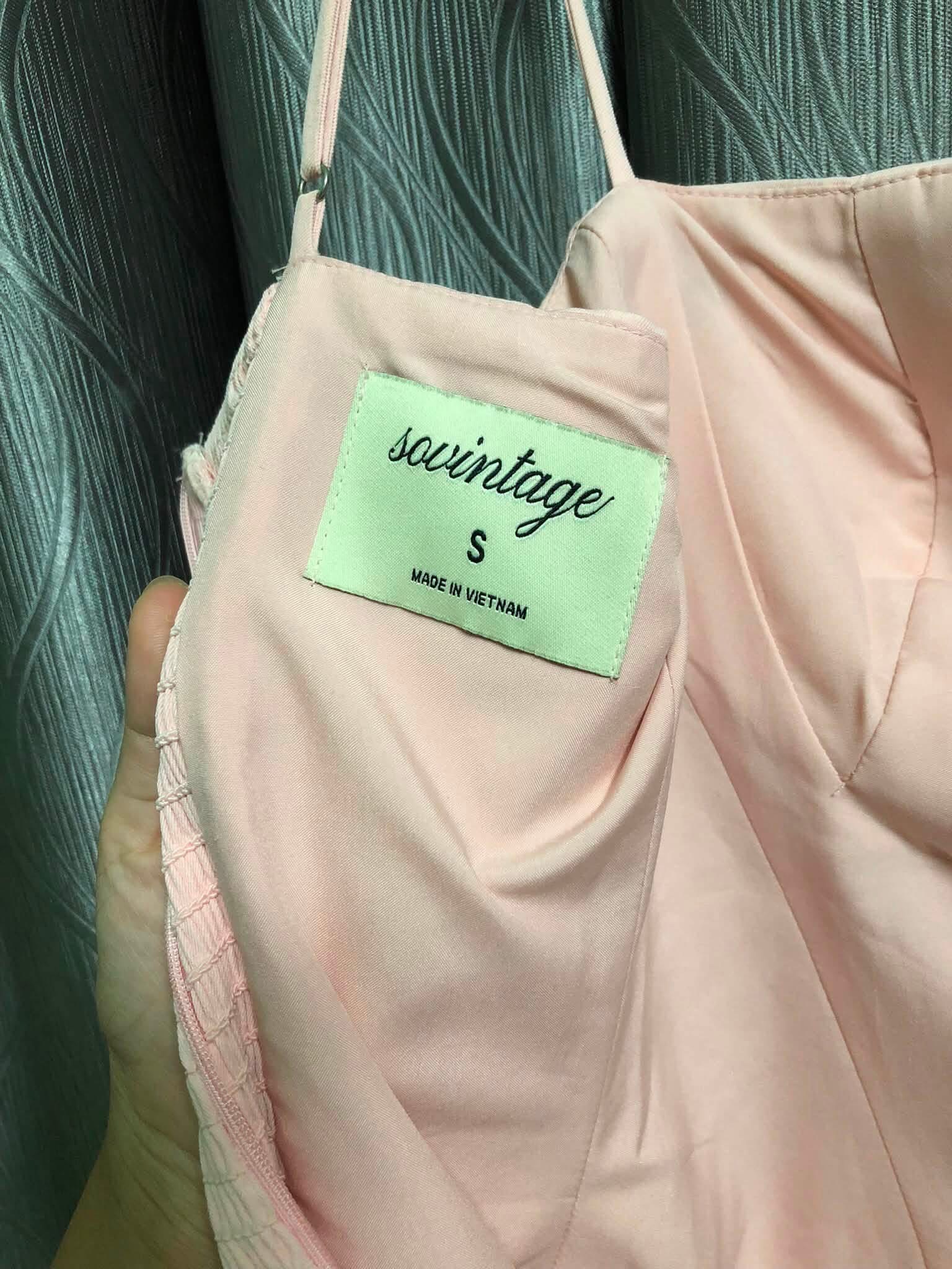 Thanh lý Pass váy Sò Vintage màu hồng pastel xếp tầng bồng bềnh - ảnh 2