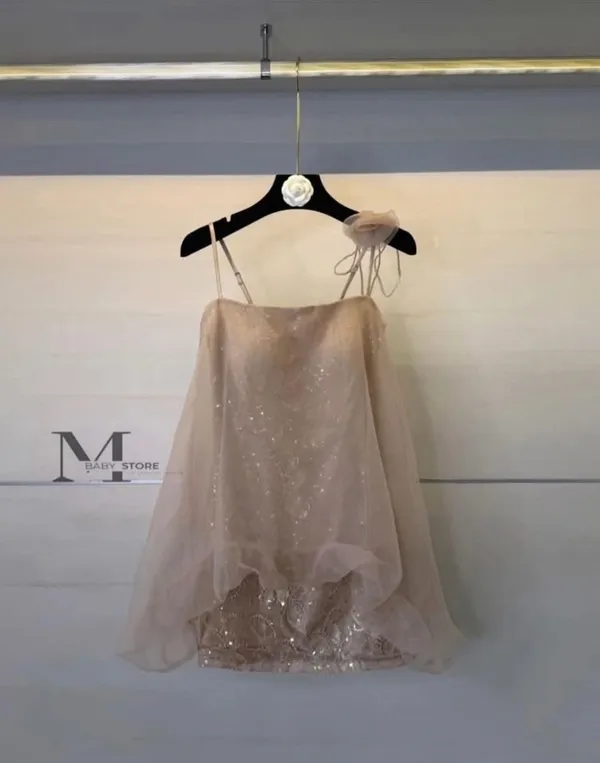 Pass váy ngắn kim sa ôm body màu nâu M Store