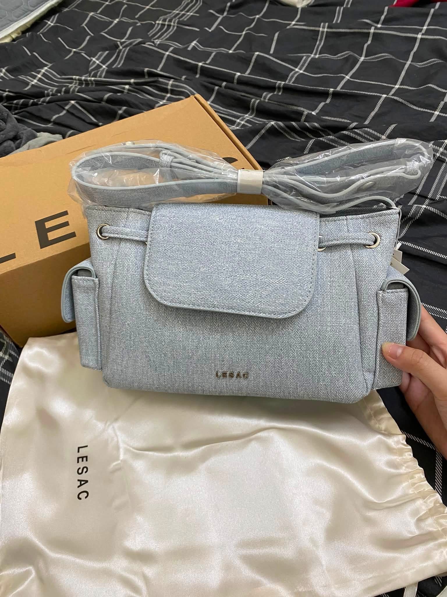 Thanh lý Pass túi chính hãng Lesac màu xanh denim new tag - ảnh 2