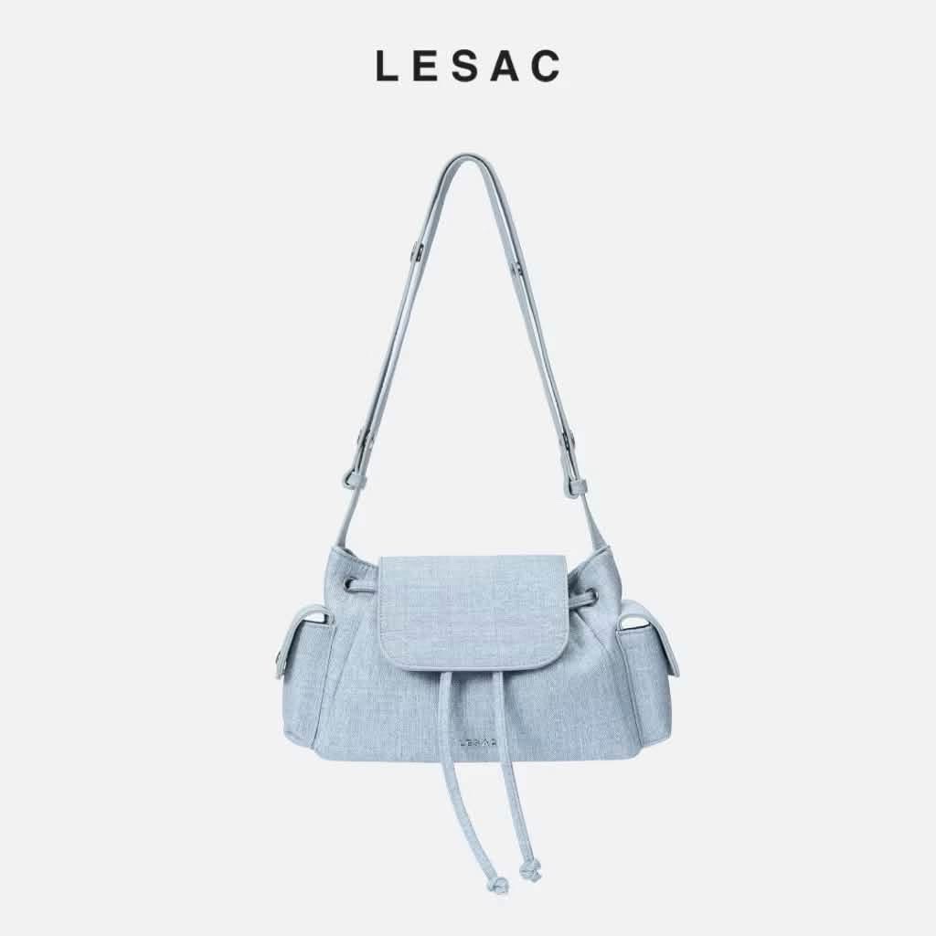 Thanh lý Pass túi chính hãng Lesac màu xanh denim new tag - ảnh 1